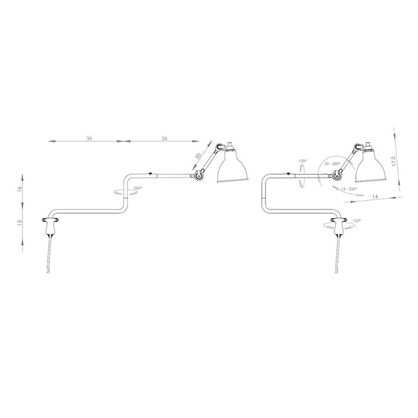 Serie di lampade da parete/soffitto Lampe Gras