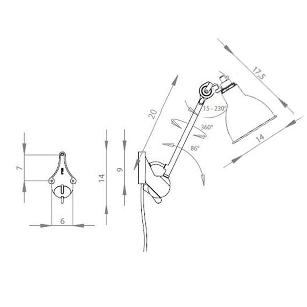 Serie di lampade da parete/soffitto Lampe Gras